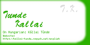 tunde kallai business card